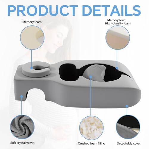 BALAPET Memory Foam Pregnancy Massage Pillow, Supportive Full Body for Maternity with Adjustable Headrest and Abdominal Support Pillow, Maternity Massage Cushion with Supportive for Comfortable Rest