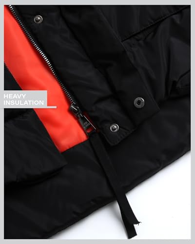 Steve Madden Womens Winter Jacket, Midlength Puffer Parka Coat, Sherpa Hood - color: Black, size: 1X