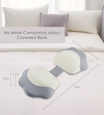 DONAMA Pillow for Sleeping Memory Foam Pregnancy Pillow for Side Sleepers - color: White Gray