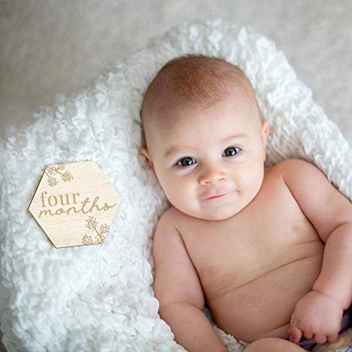 Wooden Baby Monthly Milestone Cards - Floral Design