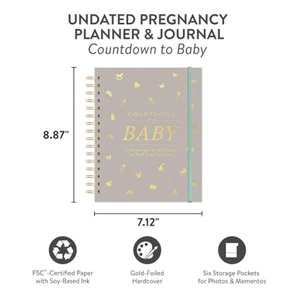 Studio Oh! Countdown to Baby Pregnancy Journal for Women - color: Gold