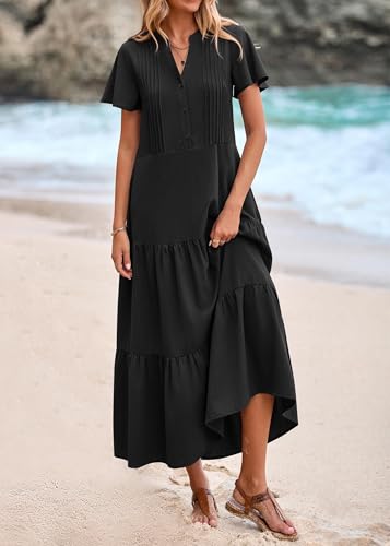 KIRUNDO Summer Maxi Dresses for Women 2026 - color: Black, size: Small