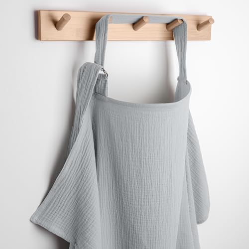 Comfy Cubs Muslin Nursing Cover - Muslin Breastfeeding Cover Heather Blue - color: Heather Blue