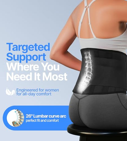 Plus Size Back Brace for Lower Back Pain, 52"-65" - color: Black, size: PlusSize