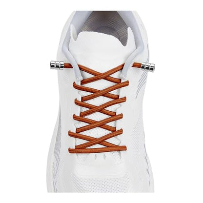Elastic No Tie Shoelaces For Kids & Adults Sneakers，One Size Fits All - color: 1 Pair Brown