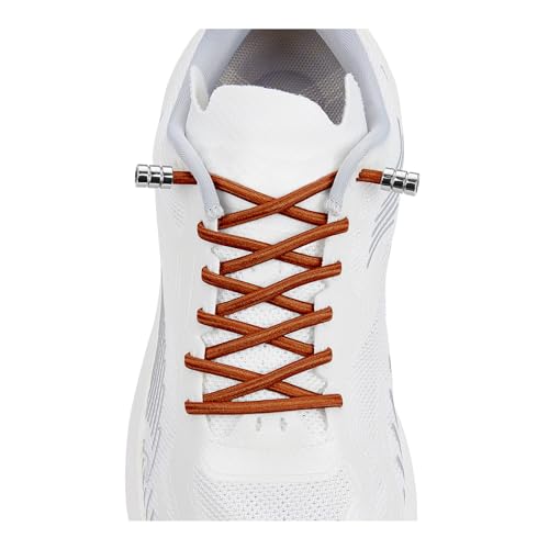 Elastic No Tie Shoelaces For Kids & Adults Sneakers，One Size Fits All - color: 1 Pair Brown