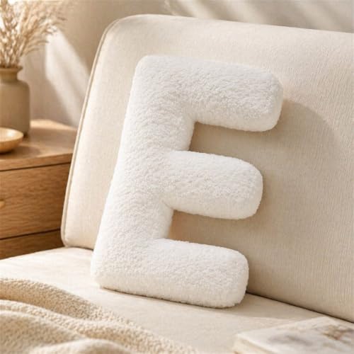 Letter Plush Pillow, Letter Hugging Throw Pillows, Decorative Initial Letter Shaped Throw Pillows for Bed Couch, Letter Pillows English Alphabet A to Z for Sofa Bedroom Living Room Decor (E) - color: E