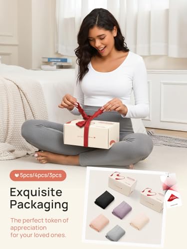 Summer Mae Maternity Underwear 76% Rayon Made from Bamboo Soft Breathable - color: 2 Black,2 Grey-4 Pc, size: X-Large