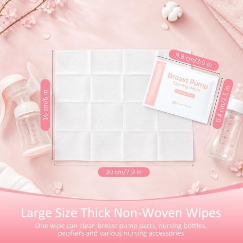 Breast Pump Cleaning Wipes, Travel Quick Clean Pump Part Wipes 60 Count - size: 1 Count (Pack of 60)