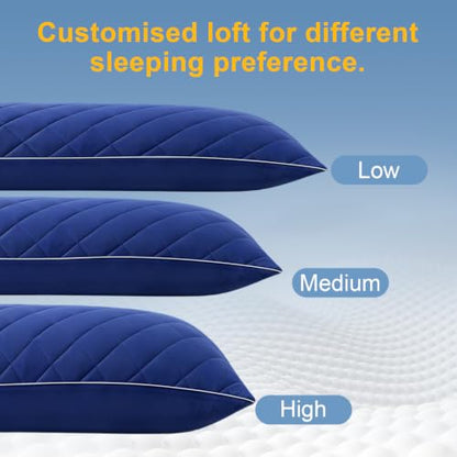 KISSKI Cooling Body Pillow for Adults, Adjustable Memory Foam Long Pillow - color: Navy