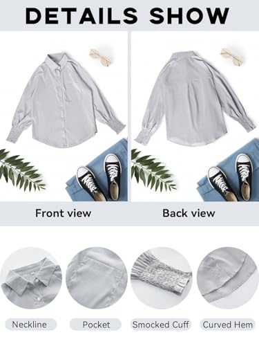 Womens Striped Oversized Button Down Shirts Long Sleeve Blouse Top - color: 1-black Striped, size: XX-Large