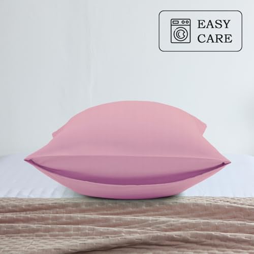 Set of 2 Brushed Microfiber Pillowcases 20x26 inch Pink - color: Pink, size: Standard