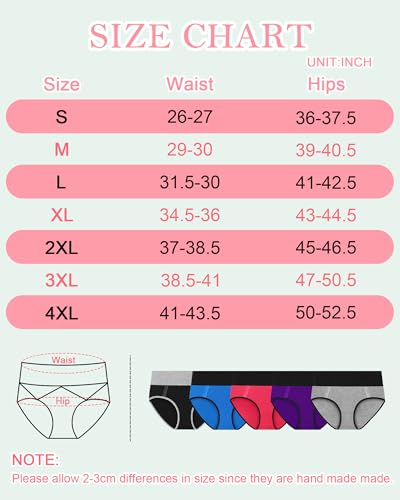 MISSWHO Cotton High Waisted Womens Underwear Soft Stretch Breathable Full Coverage Ladies Panties(Regular & Plus Size) - color: Multicolor-a, size: Large