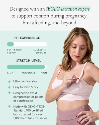 Bodily Everything Wireless Nursing & Maternity Bra with Clip Down Access - color: Himalaya, size: Medium