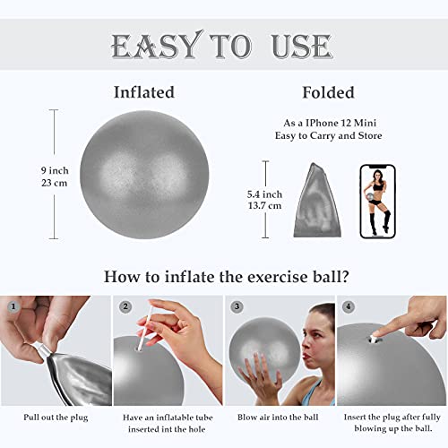 Soft Pilates Yoga Ball, Small Exercise Ball, Mini Rubber Workout Equipment