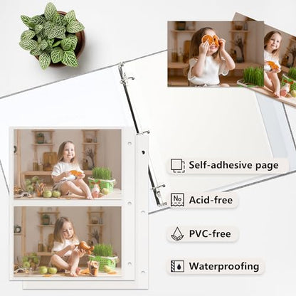 Vienrose Self Adhesive Photo Album 3 Ring Binder 40 Sheets 80 Pages Grey - color: Grey, size: 40 Sheets/80 Pages