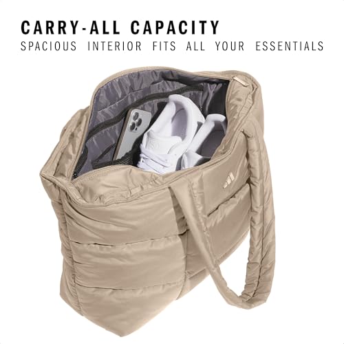 adidas Quilted Puffer Tote Bag - color: Crystal Linen Beige/3