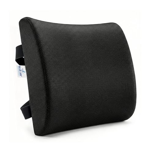 Blue Jay Memory Foam Lumbar Support for Wheelchair - Orthopedic Back Cushion for Elderly, Posture Correction & Lower Back Pressure Relief - Breathable Mesh