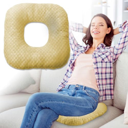 Donut Pillow for Tailbone Pain, Hemorrhoid Pillow (Yellow) - color: Yellow