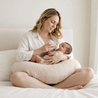 MairMore 2 Pack Muslin Baby Nursing Pillow Covers，Cover Only - color: Clay