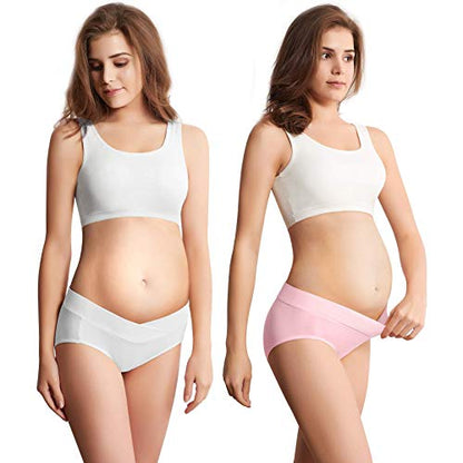 Mama Cotton Women's Under The Bump Maternity Panties Pregnancy Postpartum Maternity Underwear Multi-Pack - color: Multicolor-b 5 Pack, size: XX-Large