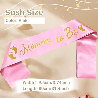 Mommy to Be Sash, Pink Baby Shower Sashes - color: Pink