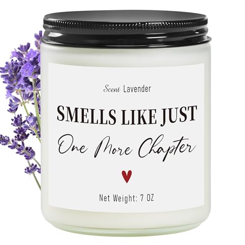Funny Book Scented Candle, Book Lovers Gifts for Women Men, Reading Accessories, Smells Like Just One More Chapter, Ideal Birthday Mothers Day Christmas Presents for Readers, Bookworm, Librarian - style: SMELLS LIKE JUST ONE MORE CHAPTER