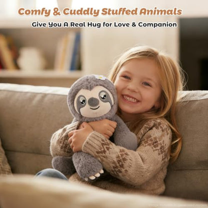 Coolable & Microwavable Weighted Sloth Stuffed Animal, Sitting Heat Plush - style: Sloth