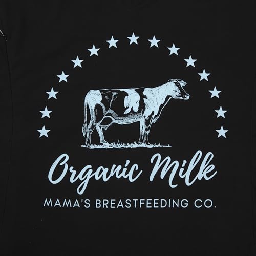 Nursing Shirts for Breastfeeding Women Zipper Maternity Graphic Tee - color: Black, size: Medium