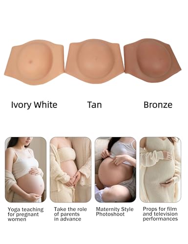 Silicone Fake Pregnant Belly - color: Tan, size: 4-6month