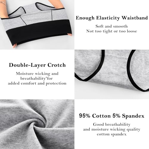 ASIMOON Women's High Waisted Cotton Underwear Tummy Control Panties Soft Full Coverage Ladies Briefs - color: Multicolor B,6pack, size: Medium
