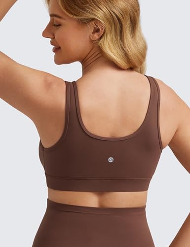 CRZ YOGA Maternity V Neck Nursing Bras - color: Coffee Brown, size: X-Small
