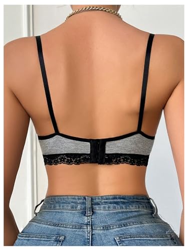 SHENHE Women's Lace Non-Padded Nursing Bras for Breastfeeding - color: Grey, size: Small