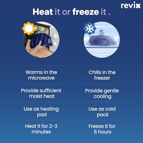 REVIX Microwavable Heating Pad for Back, Adjustable Heat Wrap, Navy - color: Navy