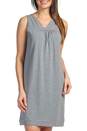 Fishers Finery Women's EcoFabric Sleeveless Nightgown; Relaxed Fit - color: Light Gray, size: X-Small