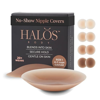 No Show Silicone Nipple Covers for Women (A–D Cups) - color: Caviar