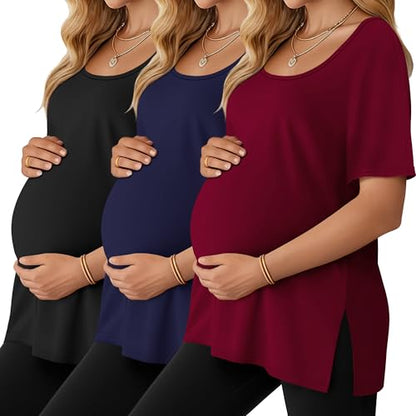 Riyiper 3 Pack Women's Maternity Shirts