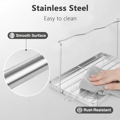 Folding Water Bottle Drying Rack,Folds Flat for Easy Storage,Space-Saving Draining Board Organizer,Made from 304 Stainless Steel