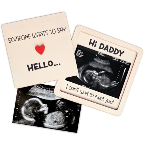 Hangwoous Hi Daddy Pregnancy Announcement Frame for Husband - color: Brown G