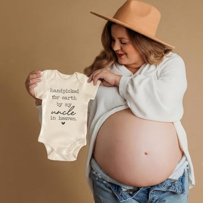 Handpicked For Earth By My Uncle In Heaven Bodysuit (0-3 Months, Natural)