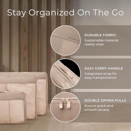 Briggs & Riley Travel Essentials Check In Compression Packing Cube Set, Tan - color: Tan, size: Checked