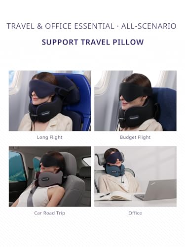 Travel Pillow, Neck Pillow Airplane for Long Flight Sleeping - color: Black & Grey, size: U-Shaped Pillow
