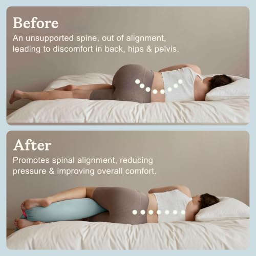 bbhugme Pregnancy Pillow, Eucalyptus - Adjustable Firmness & Shape - color: Eucalyptus