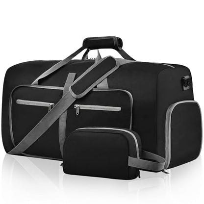 Felipe Varela Foldable Duffle Bag for Travel Weekend Overnight Gym Camping - color: A Black, size: 150L