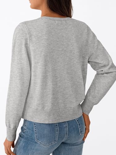 Trendy Queen Women's Lightweight Knit Cardigan - color: Grey Melange, size: Medium