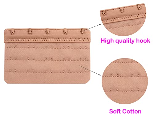 Tamlien Bra Extender 2 Hook/3 Hook/4 Hook/5 Hook, Soft and Comfortable Bra Extension - color: Bra Extender 5 Hooks-skin Color-4