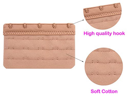 Tamlien Bra Extender 2 Hook/3 Hook/4 Hook/5 Hook, Soft and Comfortable Bra Extension - color: Bra Extender 5 Hooks-skin Color-4