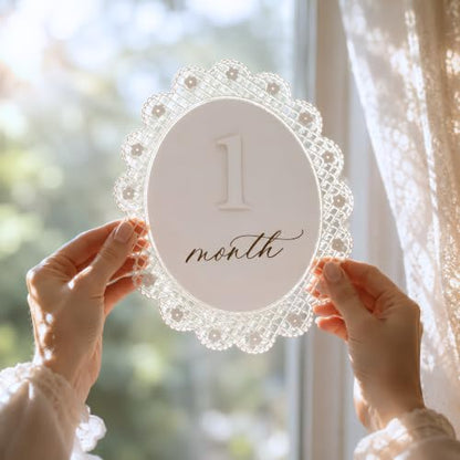 Baby Girl Monthly Milestone Sign Double-Sided (M09) - color: M09