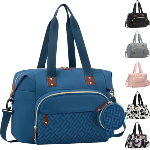 Tenot Diaper Bag Tote, Baby Bags with Pacifier Case Blue - color: Blue, size: Medium