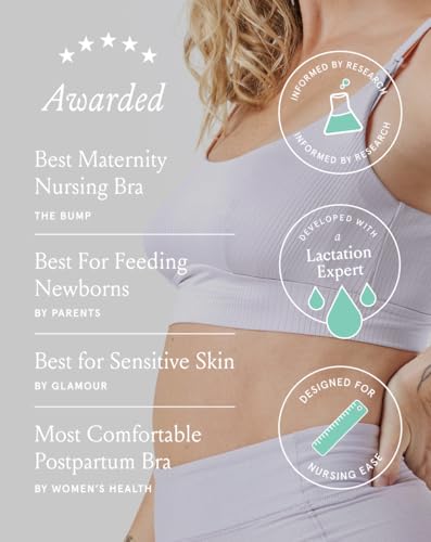 Bodily Everything Wireless Nursing & Maternity Bra with Clip Down Access - color: Lavender Haze, size: Medium